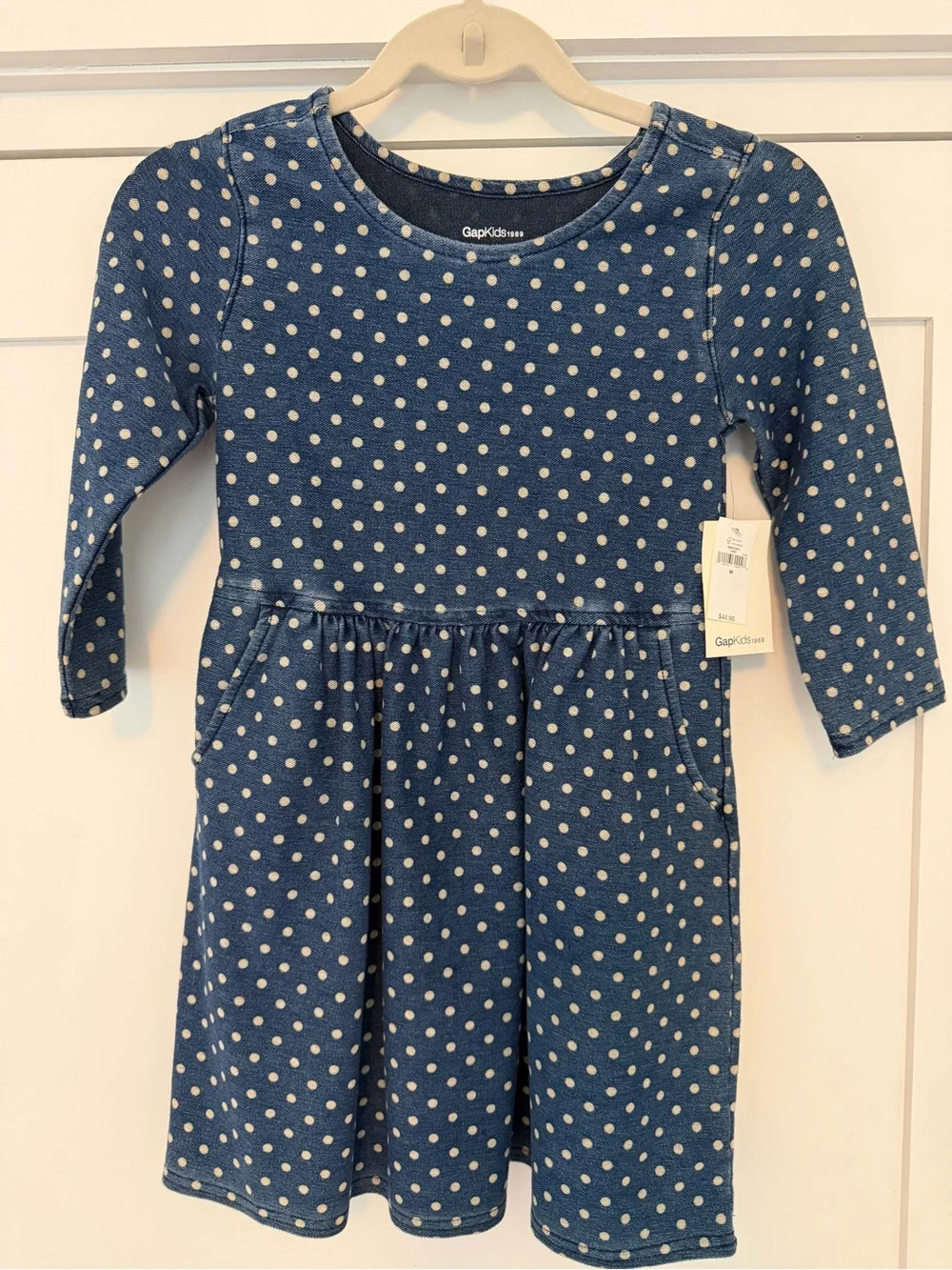 gap blue polka dot dress Kids Dress; Girls size medium Women's Backless Sweater Dress ss_design:solid Side on COLOUR:WHITE
